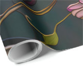 ステンドグラスハミングバードパターン春の花 ラッピングペーパー (ロールコーナー)