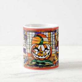 ステンドグラスハロウィーンカボチャマグ コーヒーマグカップ