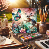 ステンドグラスバニーと蝶クリスチャンの復活祭 シーズンカード