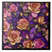 ステンドグラスバラ人気があるコレクエレガントション タイル (正面)