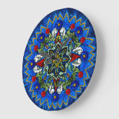 ステンドグラスバラ窓壁時計 ラージ壁時計 (傾斜)
