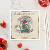 ステンドグラスバラ美しいとビーストキャッスル スタンダードランチョンナプキン (インサイチュ)