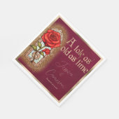 ステンドグラスバラ美しいと赤い獣 スタンダードランチョンナプキン (角)