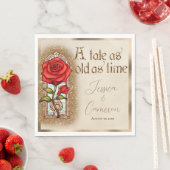 ステンドグラスバラ美しい及び獣テーマ スタンダードランチョンナプキン (インサイチュ)