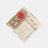 ステンドグラスバラ美しい及び獣テーマ スタンダードランチョンナプキン (角)