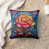 ステンドグラスバラ クッション (ブランケット)