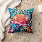 ステンドグラスバラ クッション (ブランケット)