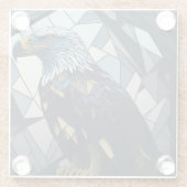 ステンドグラスバルドイーグルイラストレーション ガラスコースター (裏面)