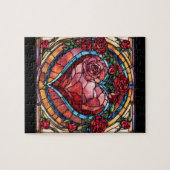 ステンドグラスバレンタインハート ジグソーパズル (横)