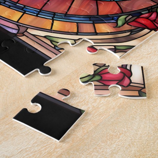 ステンドグラスバレンタインハート ジグソーパズル (側面)