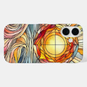 ステンドグラスパターンの海上の日没 Case-Mate iPhoneケース (裏面 (横))