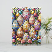 ステンドグラスパターン（の模様が）ある復活祭スクラップブック紙 (スタンド正面)