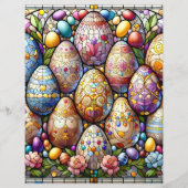 ステンドグラスパターン（の模様が）ある復活祭スクラップブック紙 (正面)