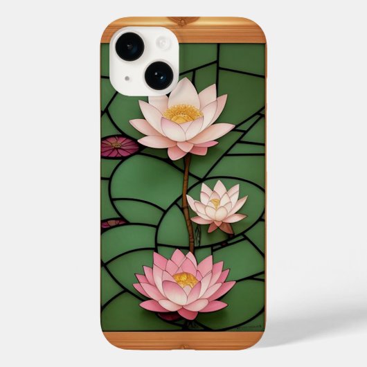 ステンドグラスパネル 蓮の花 Case-Mate iPhoneケース (裏面)