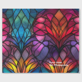 ステンドグラスパーソナライズされたクリスマスホリデー ラッピングペーパー (フラット)