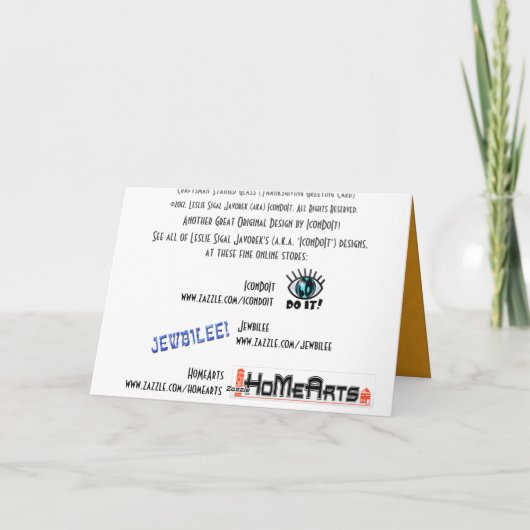 ステンドグラスパーソナライズされた(感謝カード) シーズンカード (裏面)