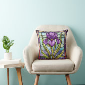 ステンドグラスパープルアイリス クッション (椅子)