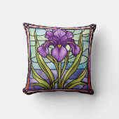 ステンドグラスパープルアイリス クッション (正面)