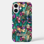 ステンドグラスパープルフローラ Case-Mate iPhoneケース (裏面)