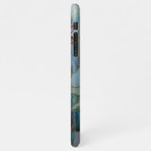 ステンドグラスパープルロータスフラワーデザイン iPhoneケース (左側)