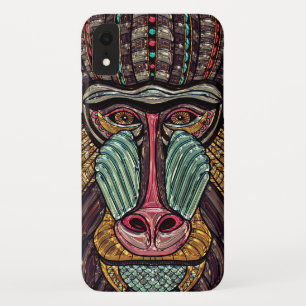 ステンドグラスヒヒヒ動物モザイクアフリカアート iPhone XRケース