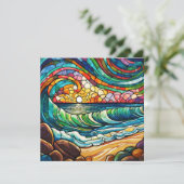 ステンドグラスビーチと夕日 (スタンド正面)