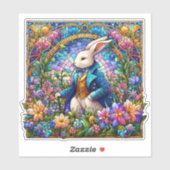 ステンドグラスファンシーガーデンのイースターウサギ シール (シート)
