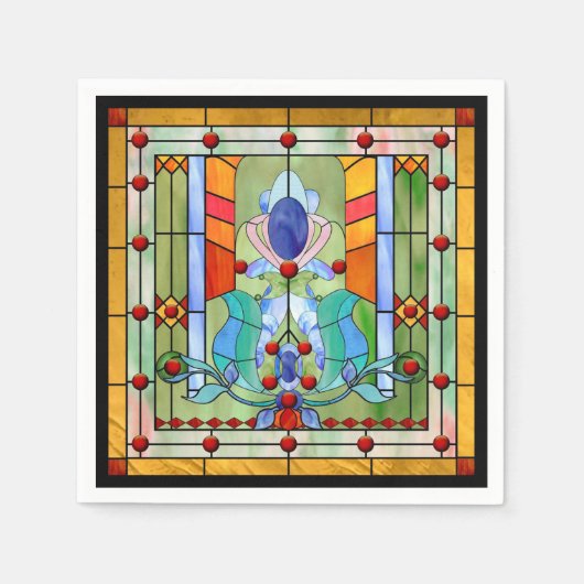 ステンドグラスファンタジーナプキン スタンダードカクテルナプキン (正面)