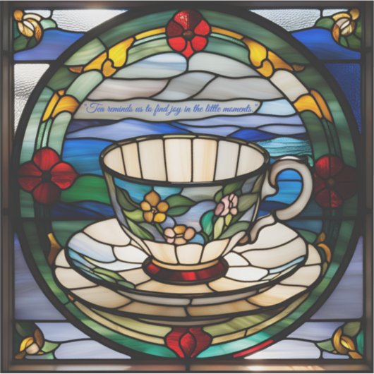 ステンドグラスフェイクウミガメのステッカー シール (正面)