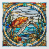 ステンドグラスフェイクカスタマイズ可能なウミガメ窓 ウィンドウサイン (シート)
