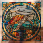 ステンドグラスフェイクカスタマイズ可能なウミガメ窓 ウィンドウサイン (シート2)