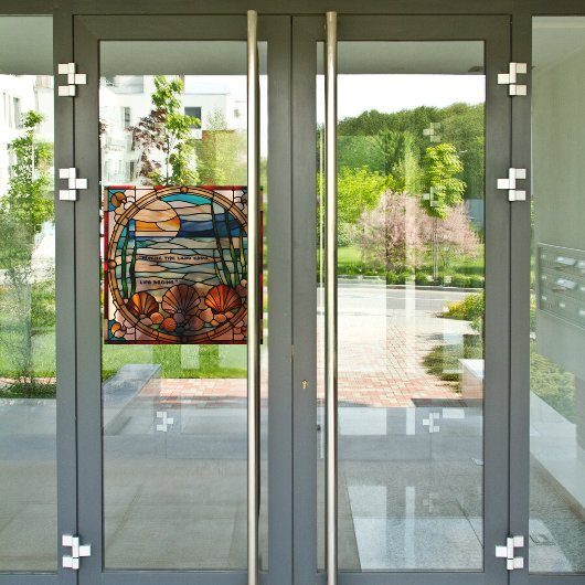 ステンドグラスフェイクカスタマイズ可能なシーショアウィンドウ ウィンドウサイン