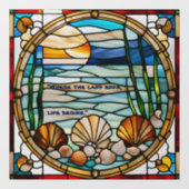 ステンドグラスフェイクカスタマイズ可能なシーショアウィンドウ ウィンドウサイン (シート)