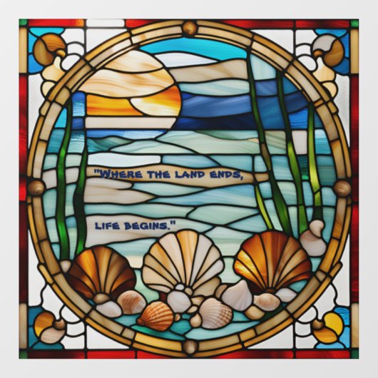 ステンドグラスフェイクカスタマイズ可能なシーショアウィンドウ ウィンドウサイン (シート)