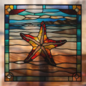 ステンドグラスフェイクカスタマイズ可能なヒトデ ウィンドウサイン (シート2)