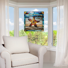 ステンドグラスフェイクカスタマイズ可能なヒトデ ウィンドウサイン