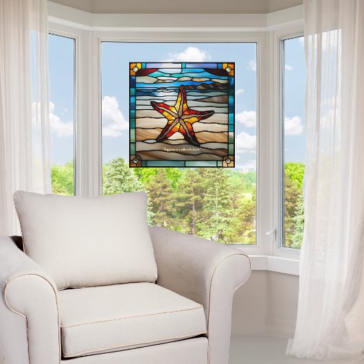 ステンドグラスフェイクカスタマイズ可能なヒトデ ウィンドウサイン