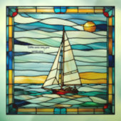ステンドグラスフェイクカスタマイズ可能な帆船 ウィンドウサイン (シート3)