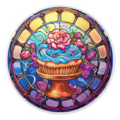ステンドグラスフェイクカップケーキキッチン セラミックノブ (正面)
