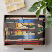 ステンドグラスフェイククリスマス暖炉の切り離し 薄葉紙 (ギフト)