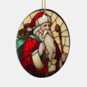 ステンドグラスフェイクサンタのクリスマスオーナメント2 セラミックオーナメント (右)