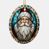 ステンドグラスフェイクサンタのクリスマスオーナメント4 セラミックオーナメント (右)