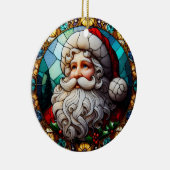 ステンドグラスフェイクサンタのクリスマスオーナメント5 セラミックオーナメント (右)