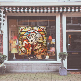 ステンドグラスフェイクサンタ大 ウィンドウサイン