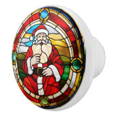 ステンドグラスフェイクサンタ セラミックノブ (右)