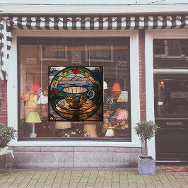 ステンドグラスフェイクティーカップ&ソーサー ウィンドウサイン