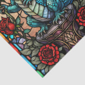 ステンドグラスフェイクドラゴンとバラ 薄葉紙 (詳細)