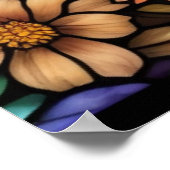 ステンドグラスフェイクドラゴンの花ポスター ポスター (角)