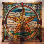 ステンドグラスフェイクヒトデの窓が引っ掛かる ウィンドウサイン (シート2)