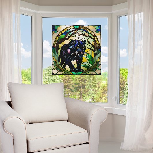 ステンドグラスフェイクブラックパンサー ウィンドウサイン